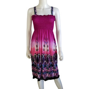 CM Collection Women's Purple Knee-Length Fit & Flare Sundress, Size: Medium, New